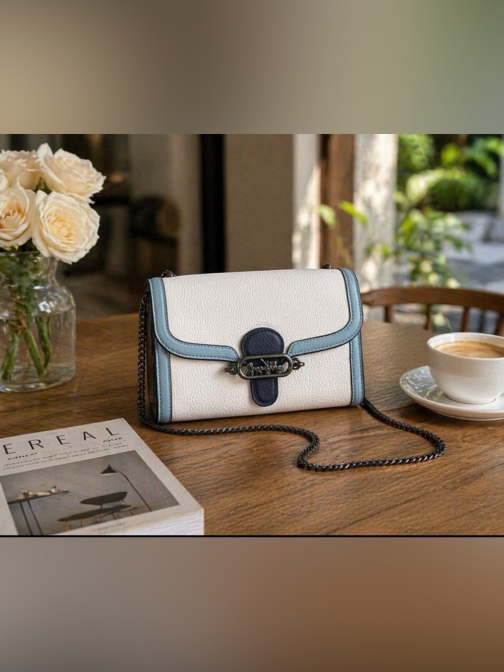 Coach Beat Chain Clutch in Colorblock Leath 😍😍😍😍